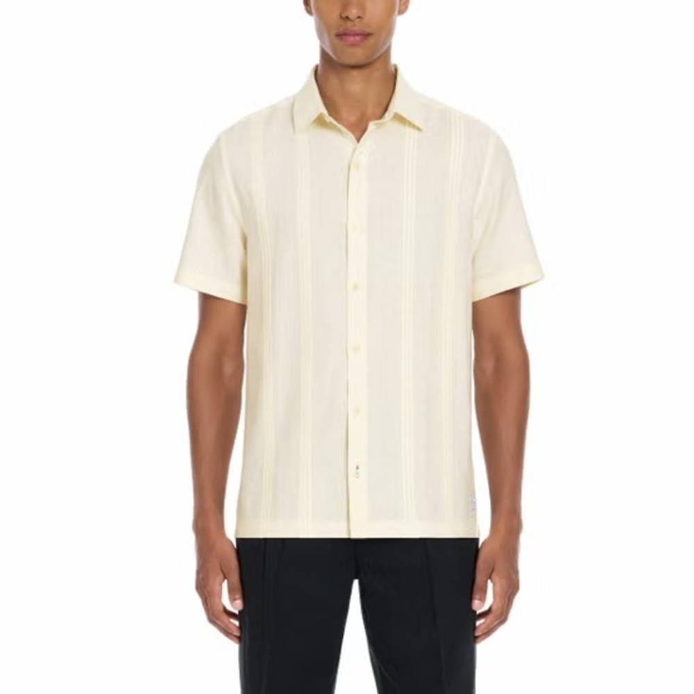 Scotch and Soda Mens Short Sleeve Woven Linen Blend Button Up Shirt White Small